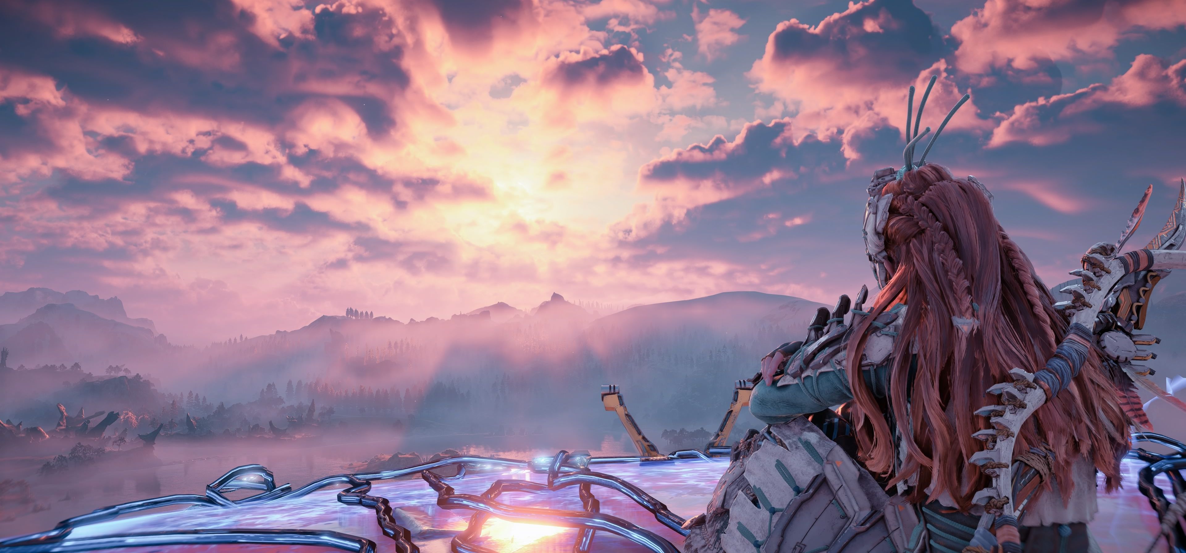 Aloy užívající si výhled z Tallnecka v Salt Bite